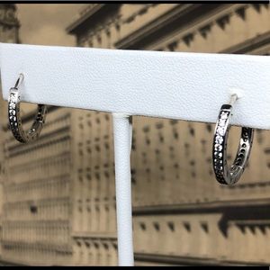 Pandora Sparkle and Pandora Logo Hoop Earrings